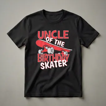 Uncle Of The Birthday Skater Graphic T-Shirt for Family