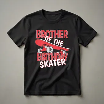 Brother of the Birthday Skater Graphic T-Shirt for Siblings