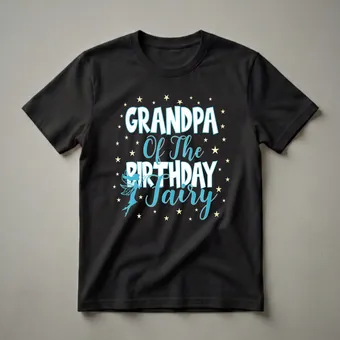 Grandpa Of The Birthday Fairy Princess Graphic T-Shirt