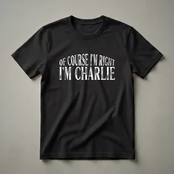 Of Course I'm Right I'm Charlie Personalized Name T-Shirt