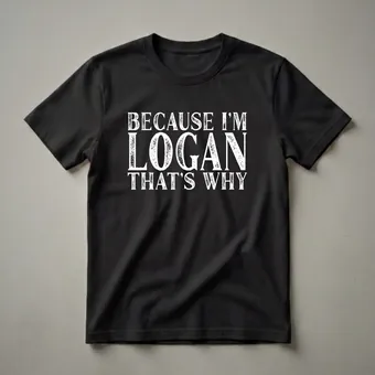 Because I'm Logan That's Why Personalized Name T-Shirt for Men