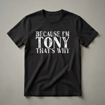 Because I'm Tony That's Why Personalized Name T-Shirt Gift