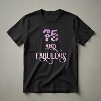 75 and Fabulous Birthday Queen Graphic T-Shirt for Women