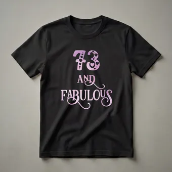 73 and Fabulous Birthday T-Shirt for Women Turning 73