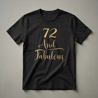 72 and Fabulous Birthday Queen Graphic T-Shirt for Women