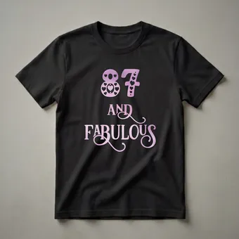87 and Fabulous Birthday Queen Graphic T-Shirt for Women