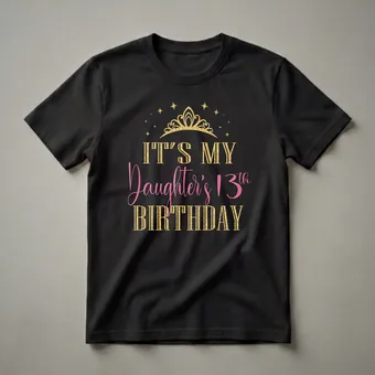 Daughter's 13th Birthday Queen Tiara Graphic T-Shirt for Girls