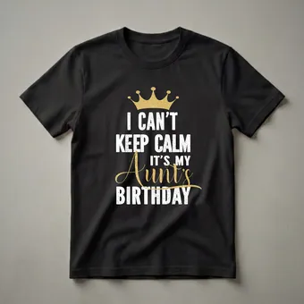 I Can't Keep Calm It's My Aunt's Birthday Party Graphic T-Shirt