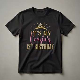 It's My Cousin's 13th Birthday Queen Tiara Graphic T-Shirt
