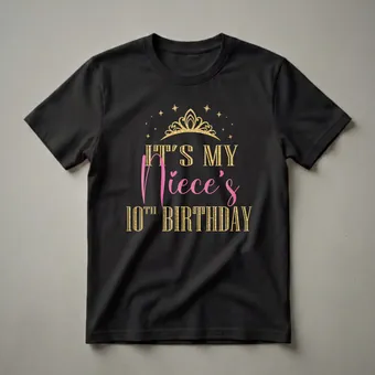 It's My Niece's 10th Birthday Queen Graphic T-Shirt for Family