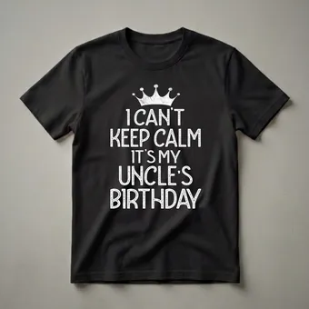 I Can't Keep Calm It's My Uncle's Birthday Graphic Distressed T-Shirt