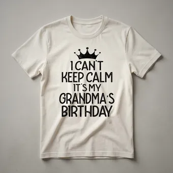 I Can't Keep Calm It's My Grandma's Birthday Party Gift T-Shirt