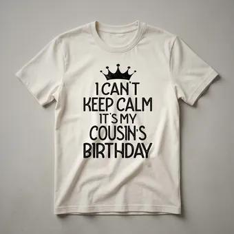 I Can't Keep Calm It's My Cousin's Birthday Party Graphic T-Shirt