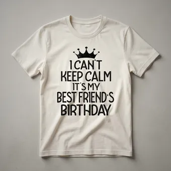 I Can't Keep Calm It's My Best Friend Birthday Party Distressed Tee