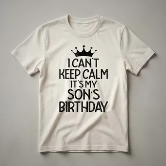 I Can't Keep Calm It's My Son's Birthday Party Celebration T-Shirt