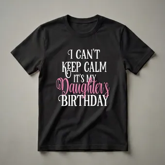 I Can't Keep Calm It's My Daughter's Birthday Pink Shirt for Moms