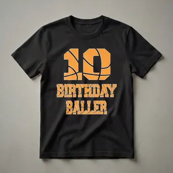 10th Birthday Baller Boy Basketball Graphic T-Shirt for 10-Year-Olds