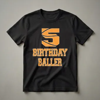 5th Birthday Basketball Baller T-Shirt for Boys Turning Five