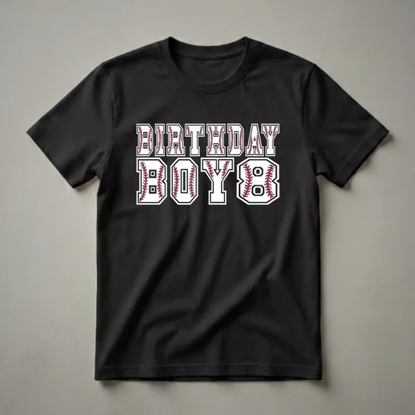 8th Birthday Boy Baseball Graphic T-Shirt for 8-Year-Olds