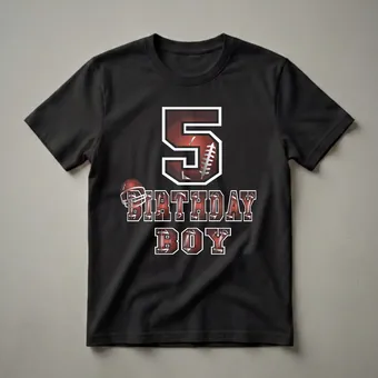 5th Birthday Boy Football Themed Graphic T-Shirt for Young Fans