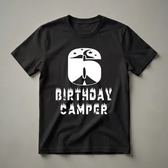 6th Birthday Camper Graphic T-Shirt for 6-Year-Olds