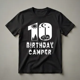 10th Birthday Camper Graphic T-Shirt for 10-Year-Olds