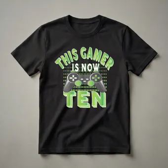 This Gamer Is Now Ten Years Old Birthday Boy Video Game T-Shirt