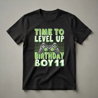Time To Level Up Birthday Boy 11th Birthday Gamer T-Shirt