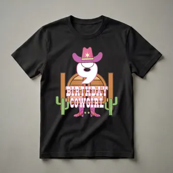 9th Birthday Cowgirl Rodeo Graphic T-Shirt for Girls