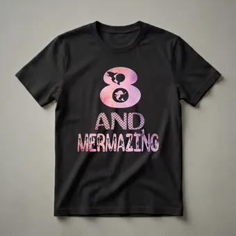 8 And Mermazing Girl 8th Birthday Mermaid Graphic T-Shirt