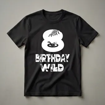 8th Birthday Wild Zoo Animal Graphic T-Shirt for Kids
