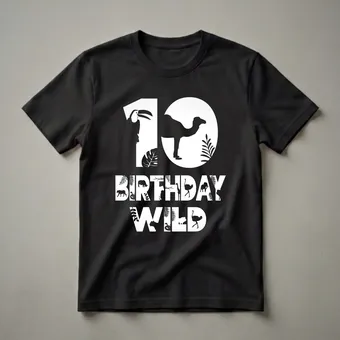 10th Birthday Wild Kid Zoo Animal Graphic T-Shirt for Boys and Girls
