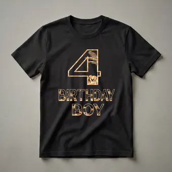 Wild 4th Birthday Boy Zoo Animal Graphic T-Shirt for Boys