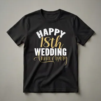 Happy 18th Wedding Anniversary Couple's Matching T-Shirt