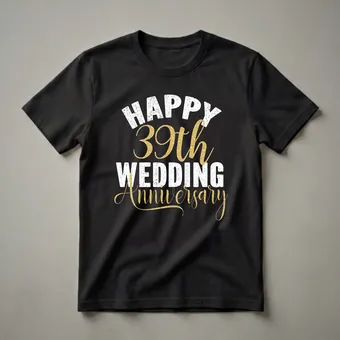 Happy 39th Wedding Anniversary Couple's T-Shirt