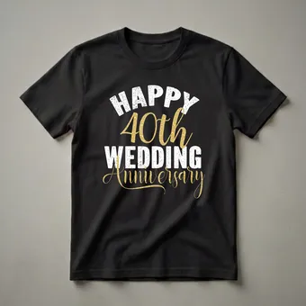 Happy 40th Wedding Anniversary Couple's Matching T-Shirt