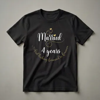 Married 4 Years And Looking Forward To Forever Anniversary Shirt