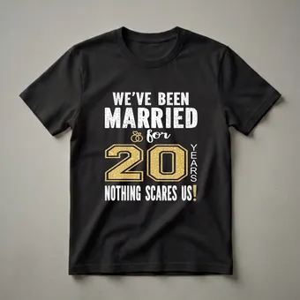 20th Wedding Anniversary Couple's T-Shirt - Nothing Scares Us