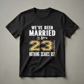 23rd Wedding Anniversary Married For 23 Years T-Shirt