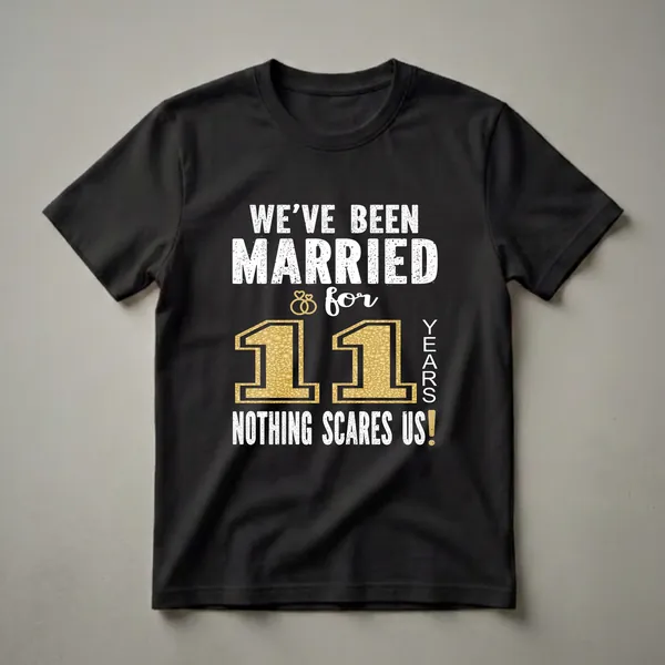 11th Anniversary Married Nothing Scares Us Couples T-Shirt