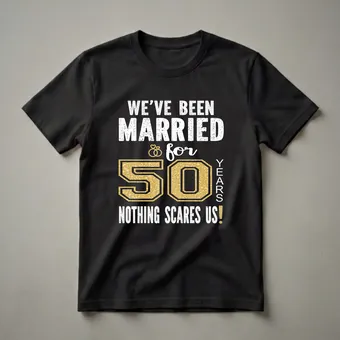 50th Wedding Anniversary Couple's T-Shirt - Nothing Scares Us