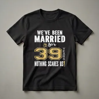 39th Wedding Anniversary Couple T-Shirt - Nothing Scares Us