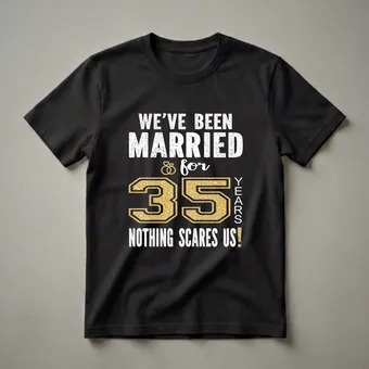 35th Wedding Anniversary Couple's T-Shirt - Nothing Scares Us