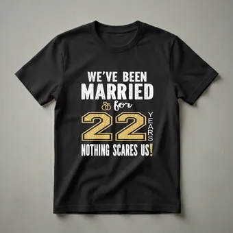 22nd Anniversary Couple's T-Shirt: Nothing Scares Us