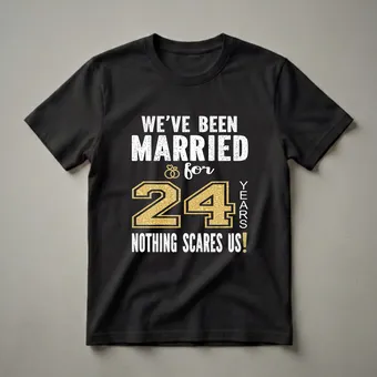 24th Wedding Anniversary Married For 24 Years T-Shirt