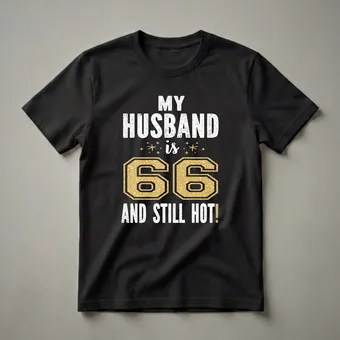My Husband Is 66 And Still Hot 66th Birthday T-Shirt