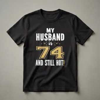 My Husband Is 74 And Still Hot 74th Birthday T-Shirt