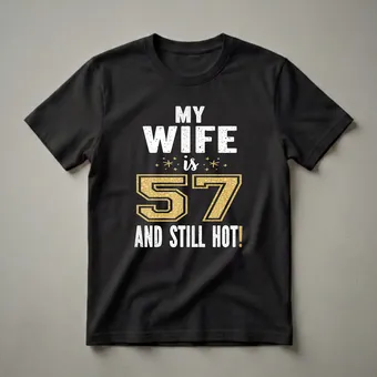My Wife Is 57 And Still Hot 57th Birthday T-Shirt for Her