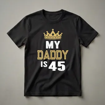 45th Birthday King Crown Graphic T-Shirt for Dad