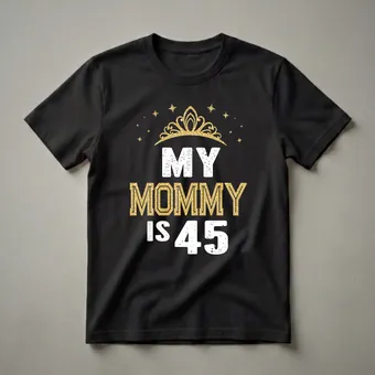 45th Birthday Queen Crown Graphic T-Shirt for Mom